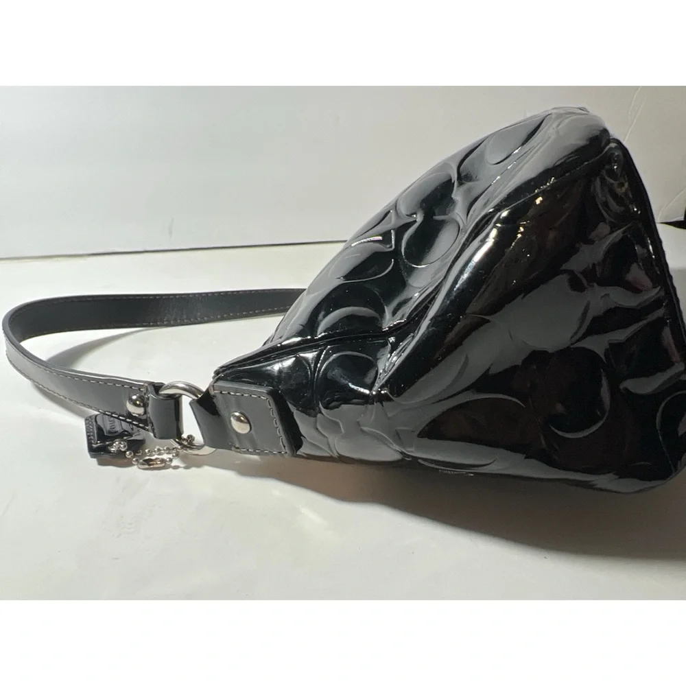Coach Black Patent Leather Shoulder Bag - Picture 5 of 11